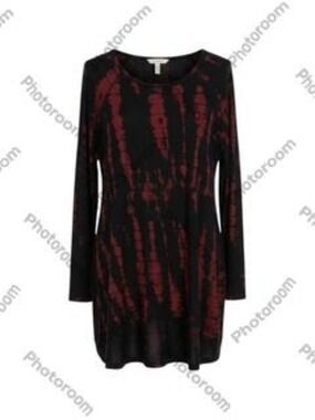180 Degrees Black Red Long Sleeve Tunic M Black/Red